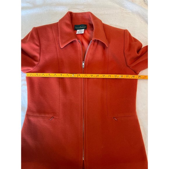 Harvé Benard Wool & Cashmere Coat (Size 6P, Burnt Orange, Made in Ukraine) - Picture 8 of 10